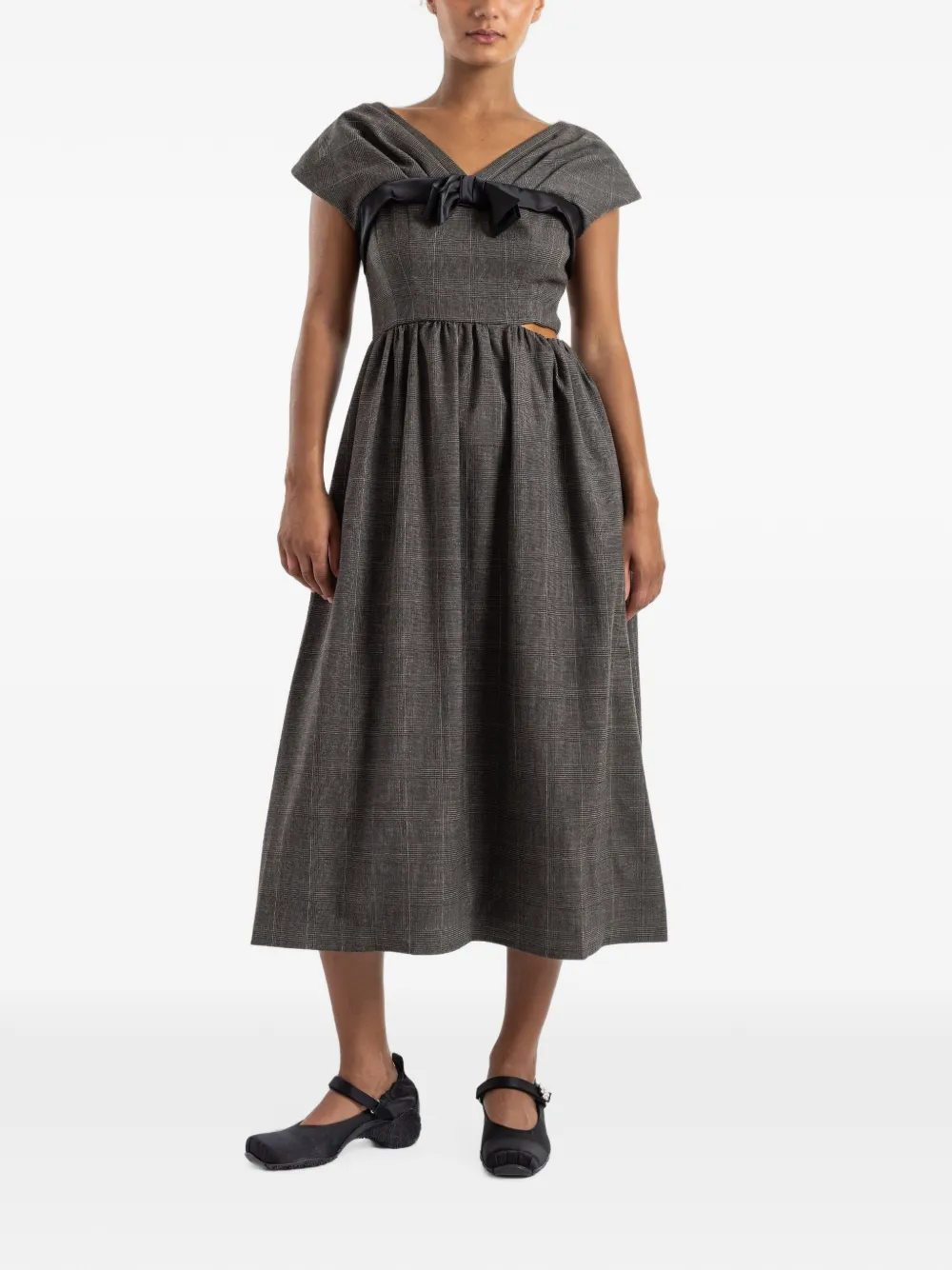 Simone Rocha bow-detail midi dress - Grigio