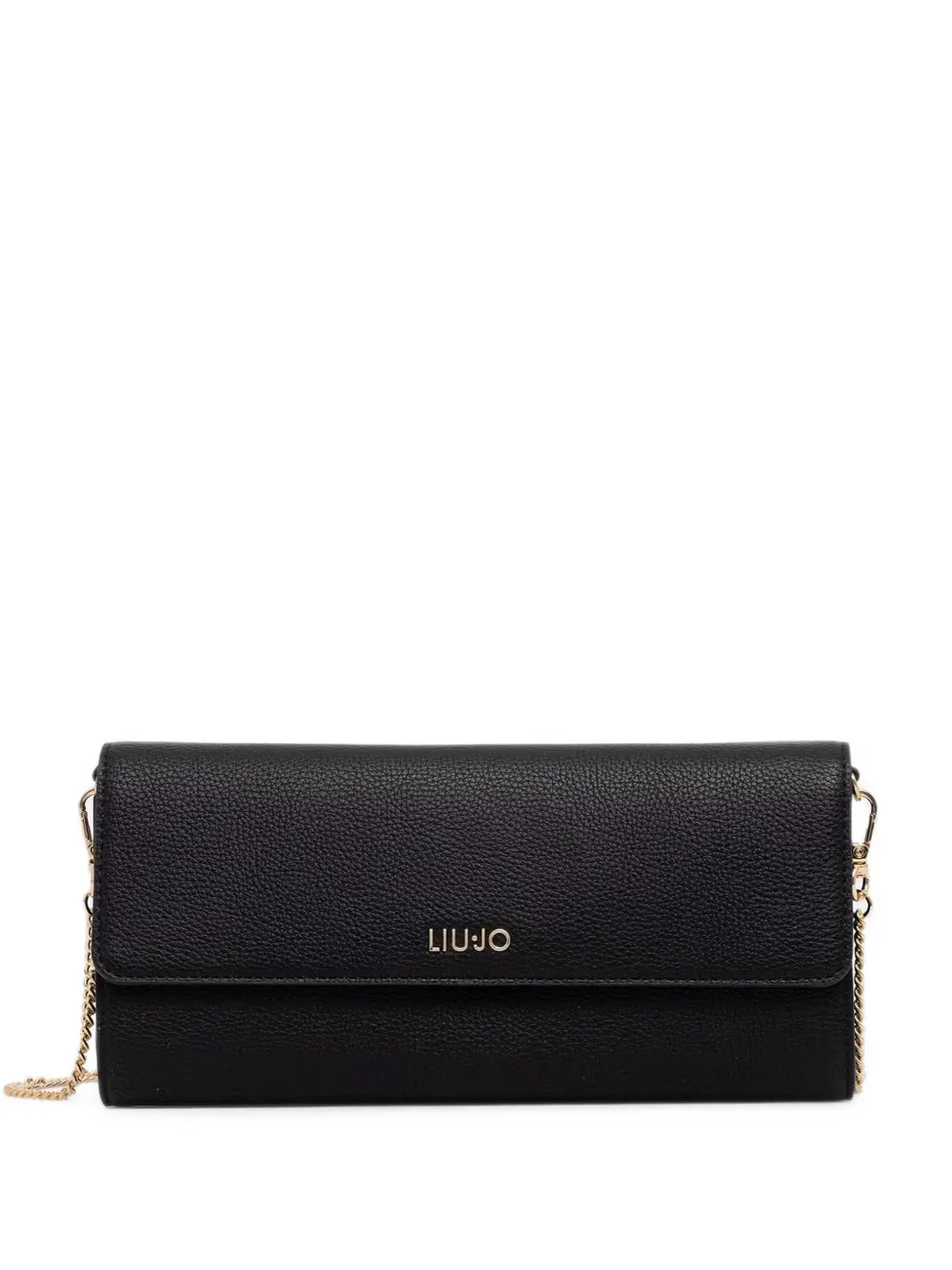 LIU JO logo-plaque chain-strap clutch bag - Nero