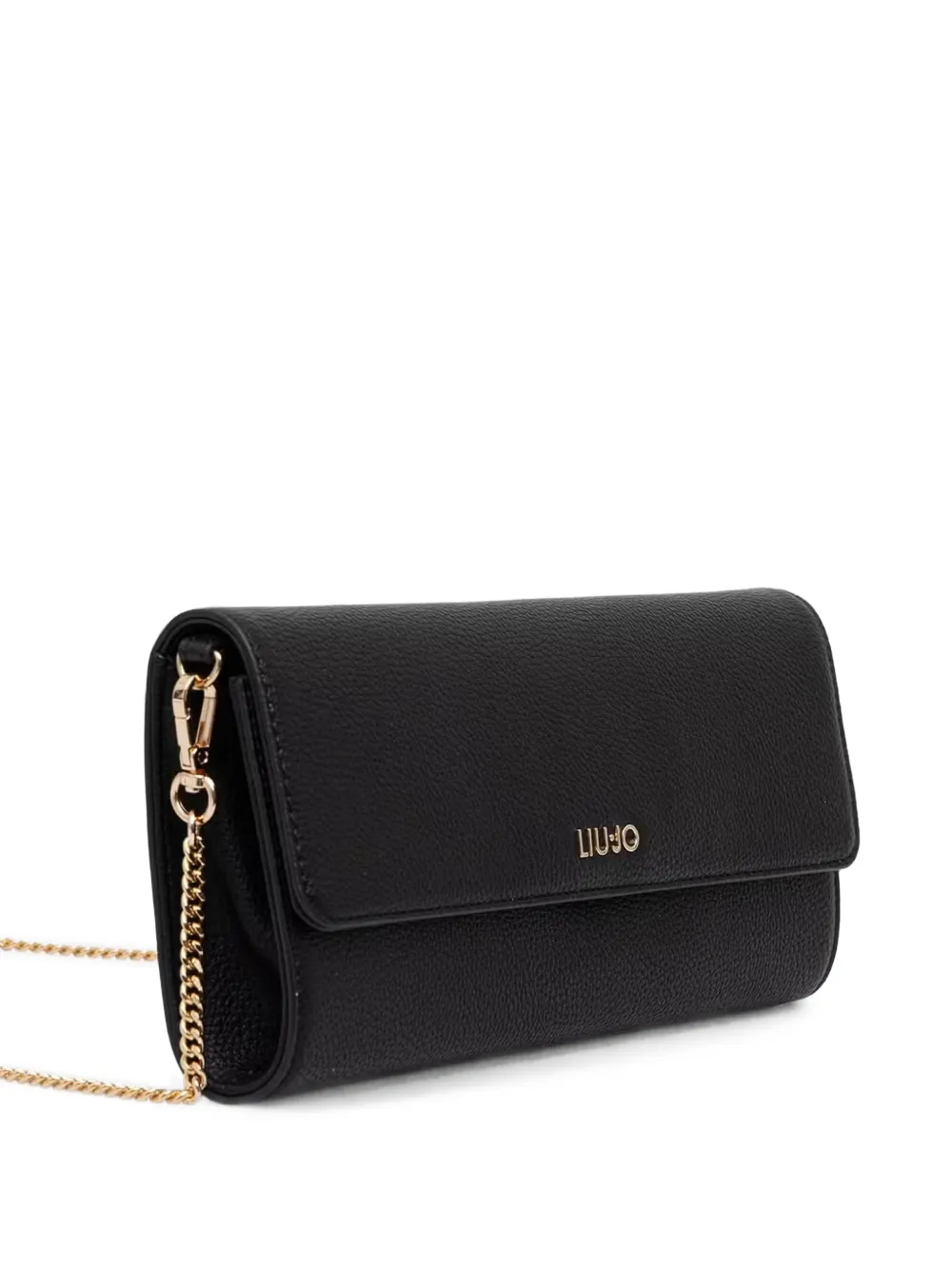 LIU JO Clutch met logoplakkaat en kettingband Zwart