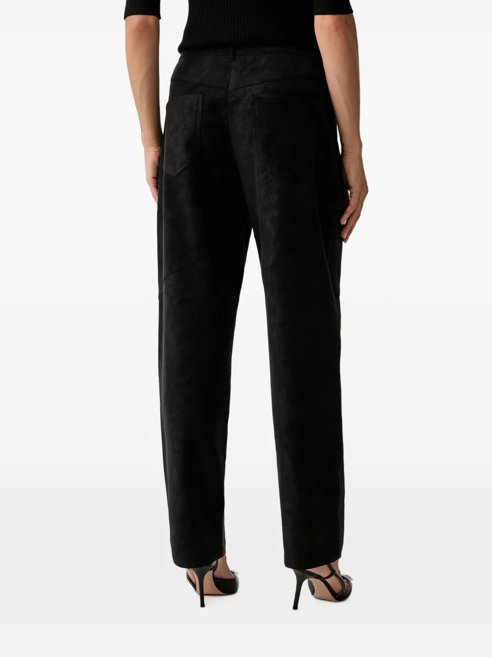 LIU JO Broek met suède-effect en vlakken Zwart