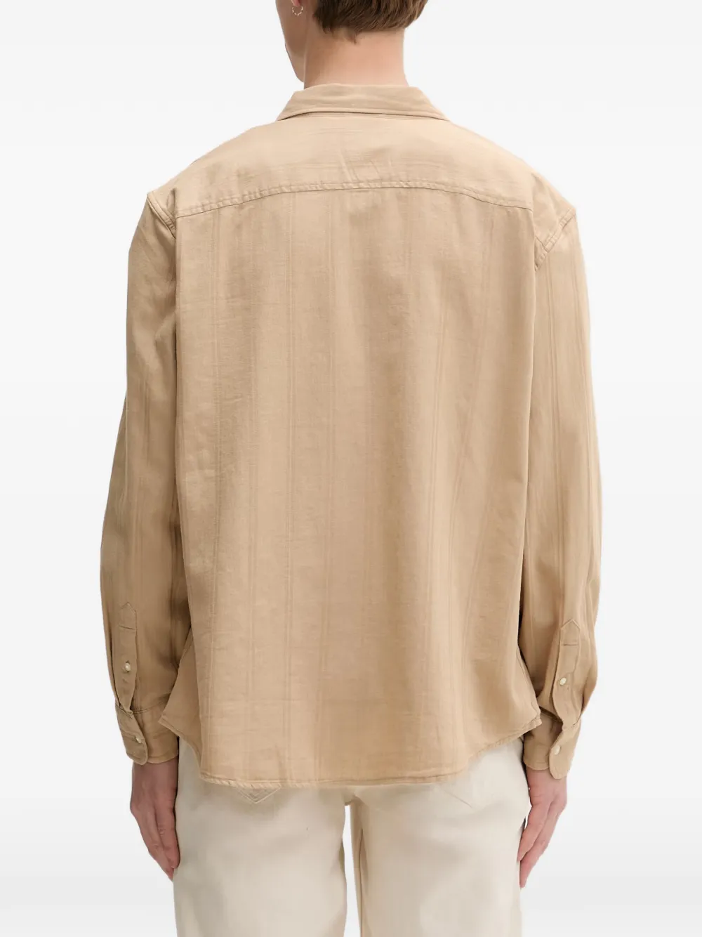 Levi's button-down collar striped shirt Beige
