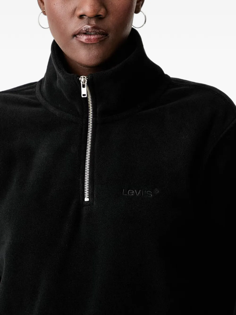 Levi's Trui met borduurwerk en kwartrits Zwart