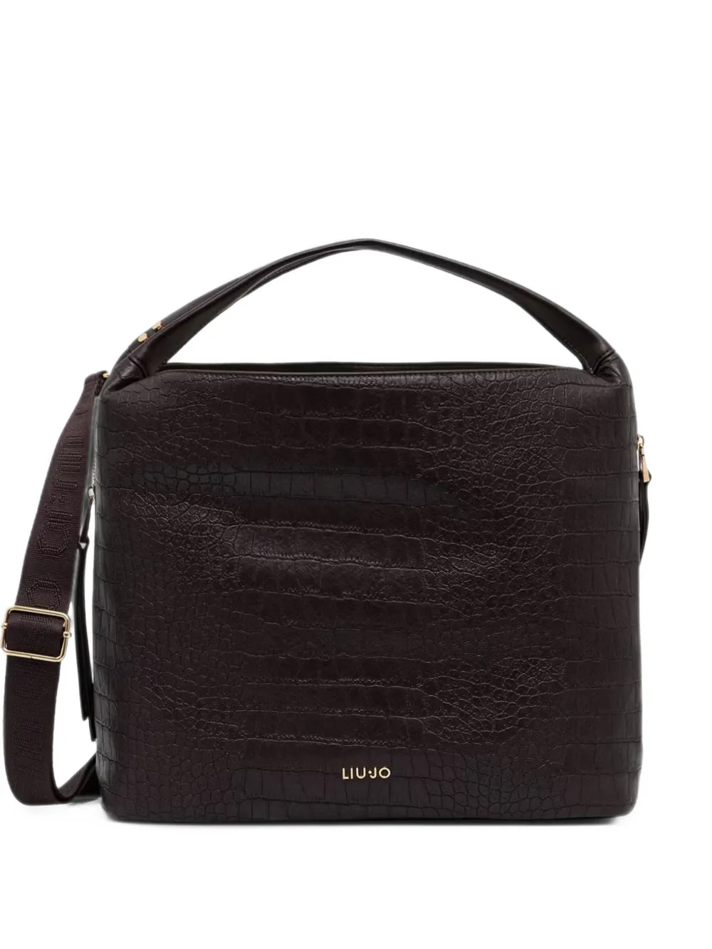 LIU JO large croc-effect tote bag - Marrone