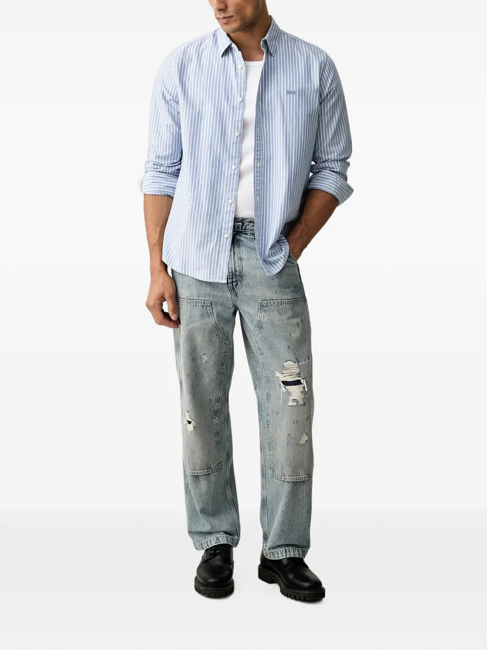 Levi's 568 gerafelde carpenter jeans Blauw