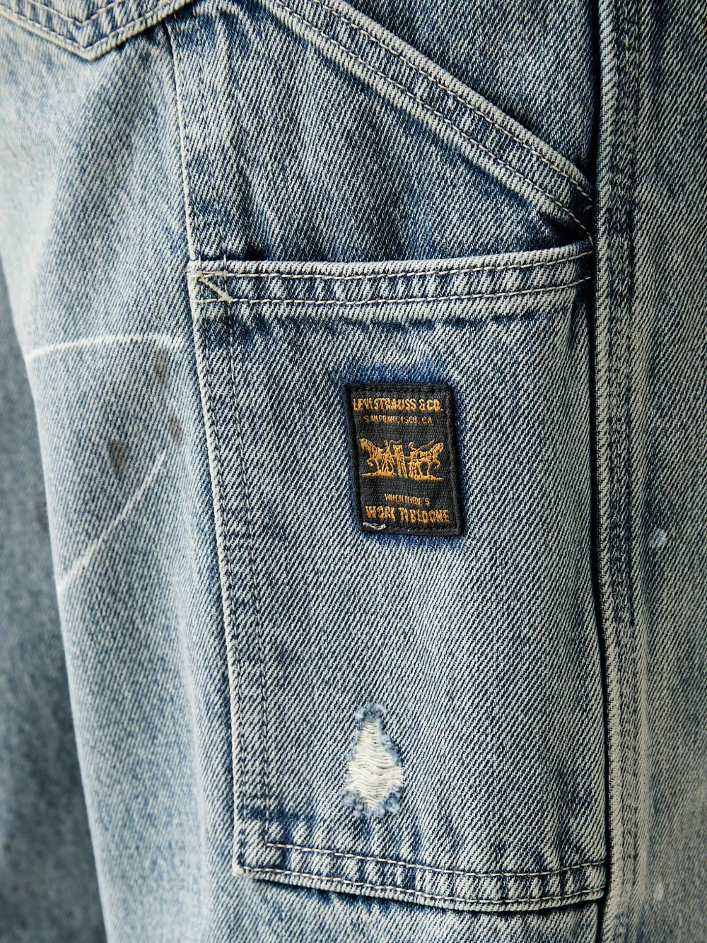 Levi's 568 gerafelde carpenter jeans Blauw