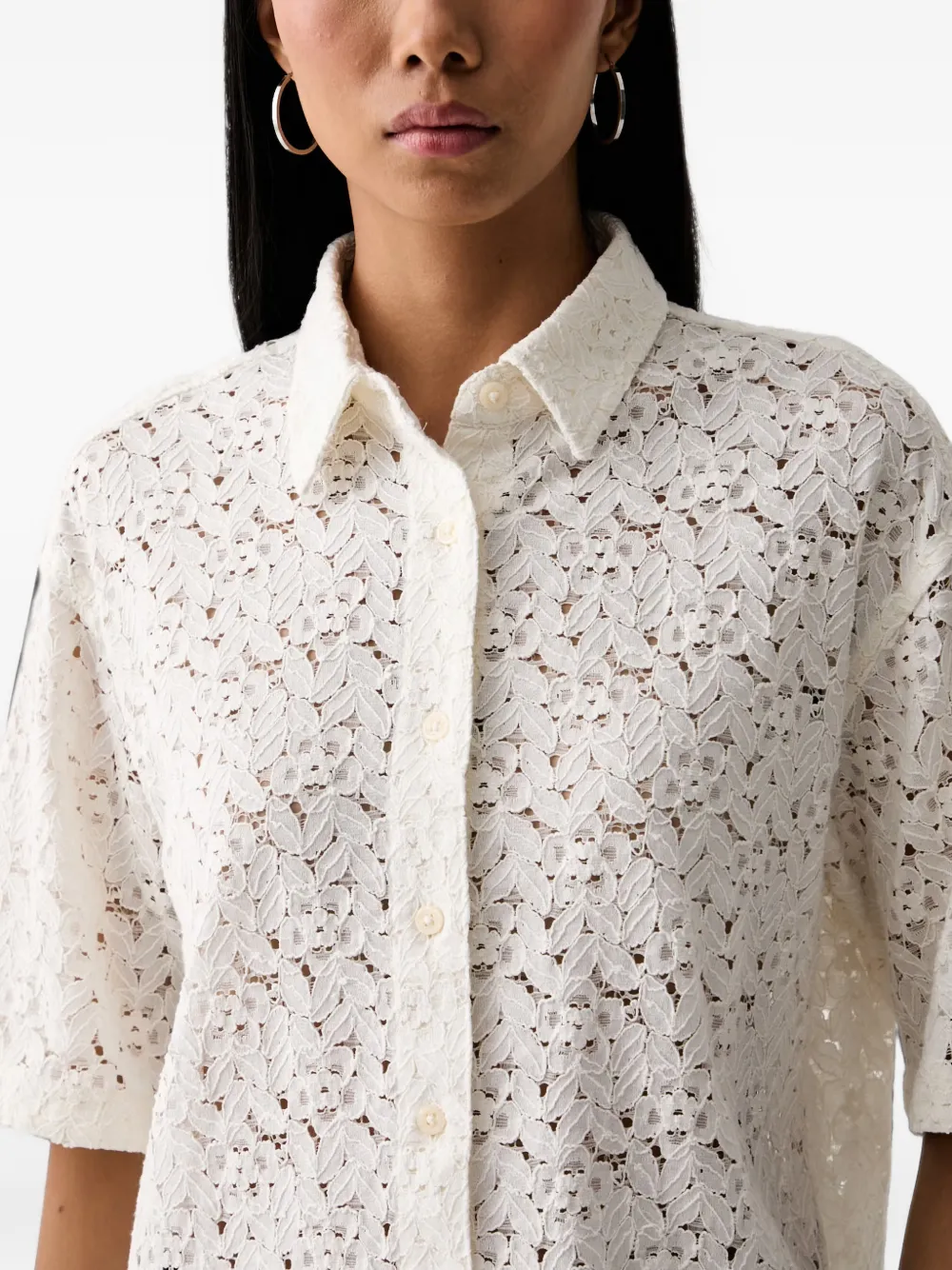 Levi's Harlie lace short-sleeve shirt Wit