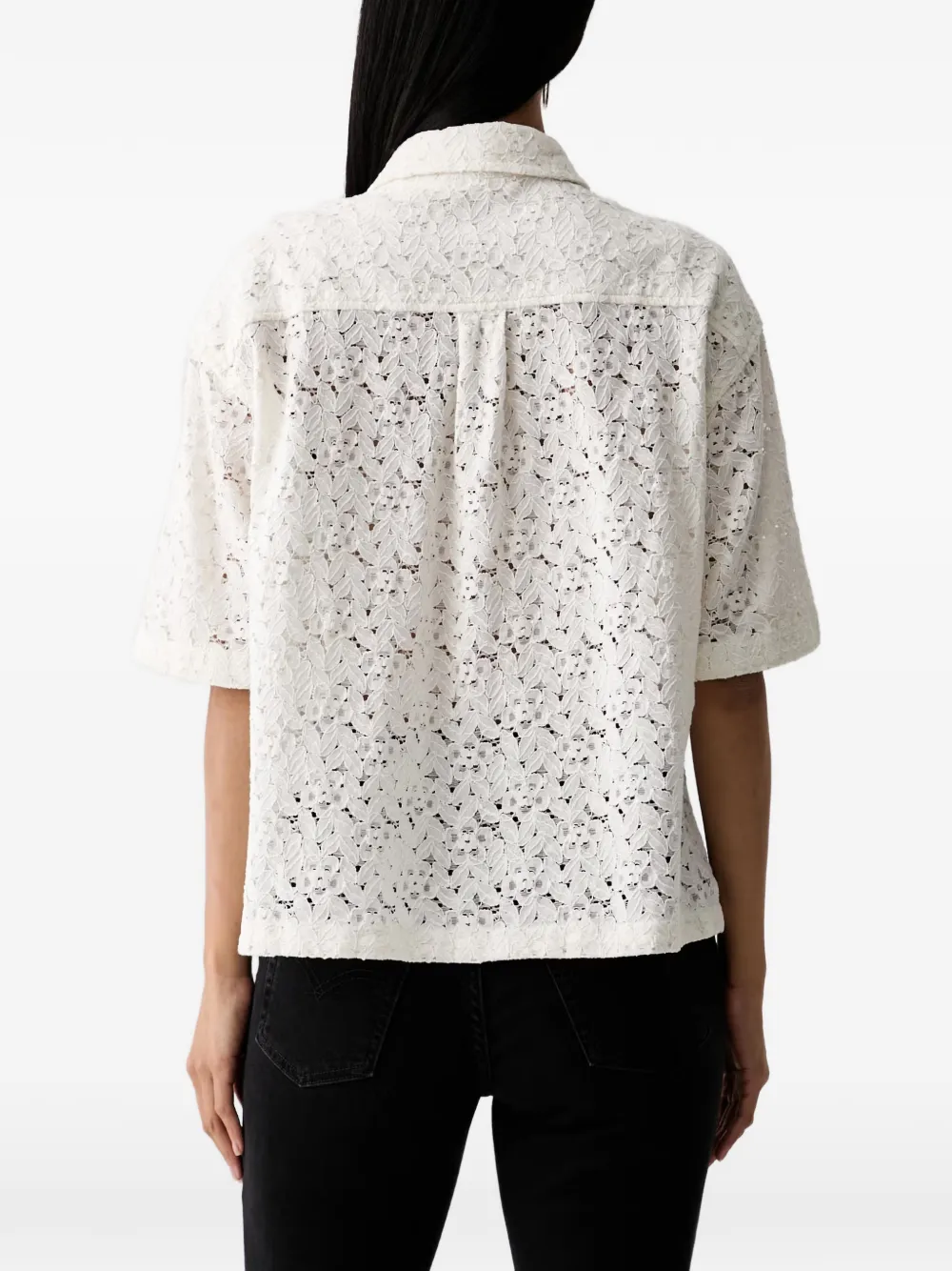 Levi's Harlie lace short-sleeve shirt Wit