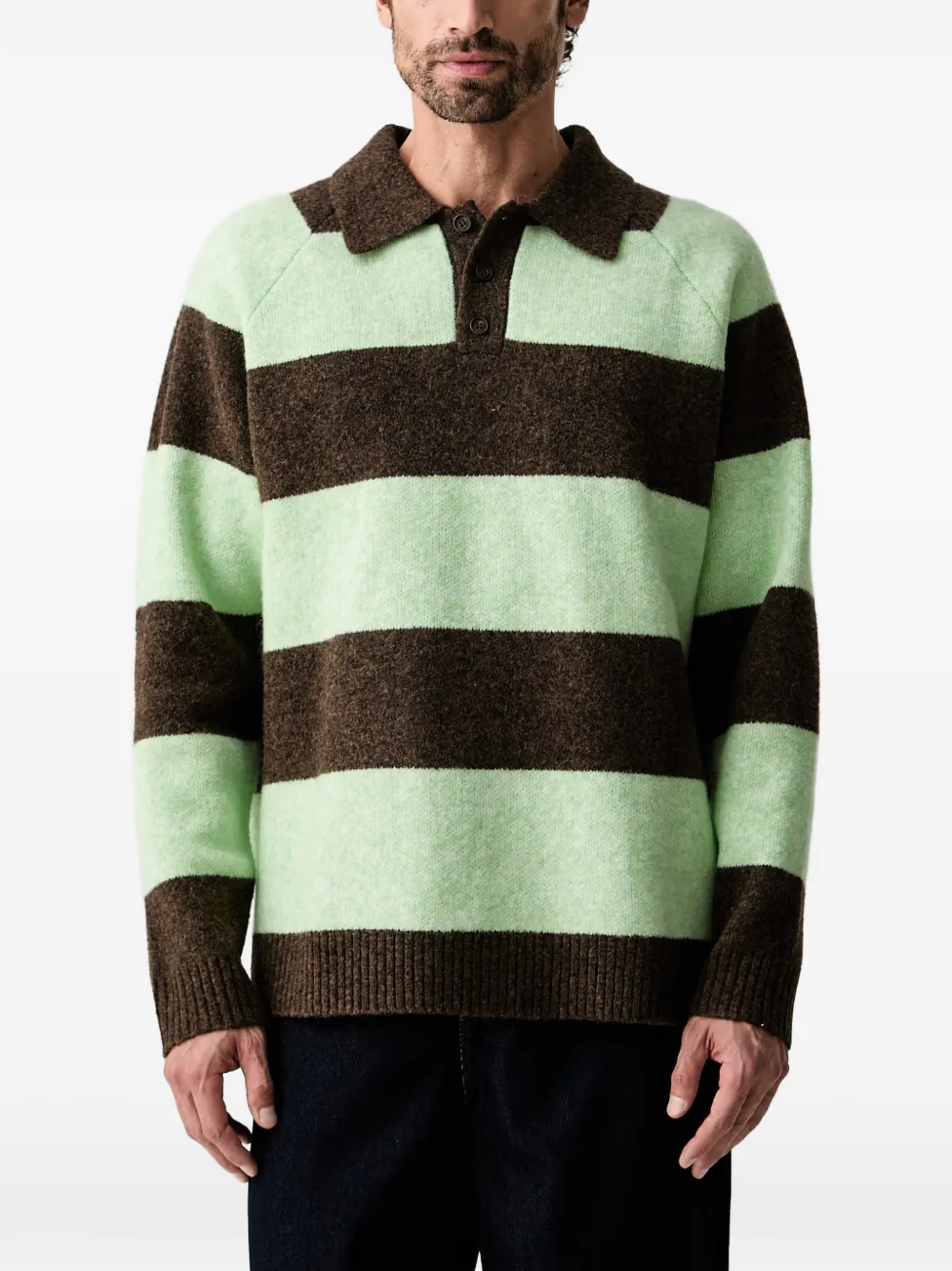 Les Deux striped raglan-sleeve sweater - Braun