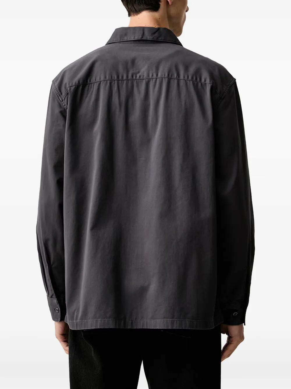 Levi's logo-patch button-up shirt Grijs