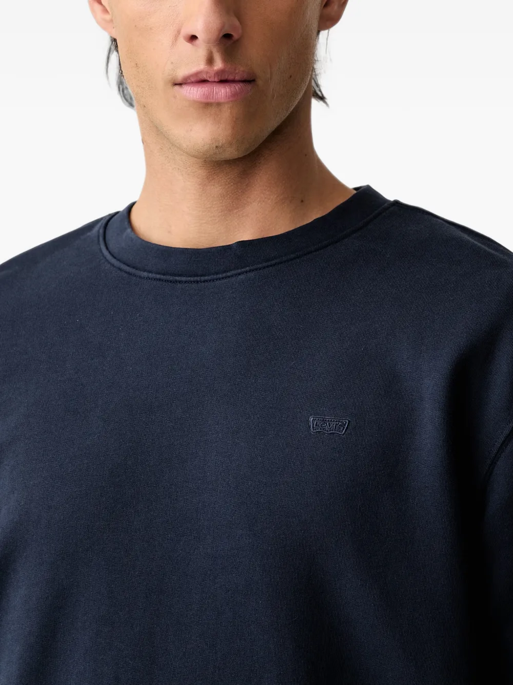 Levi's logo-embroidered sweater Blauw
