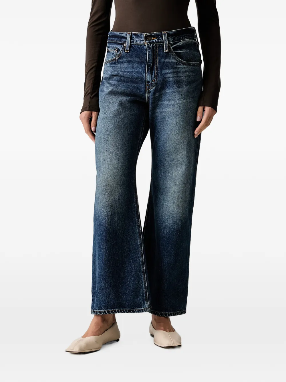 Levi's wide-leg whiskered jeans - Blu