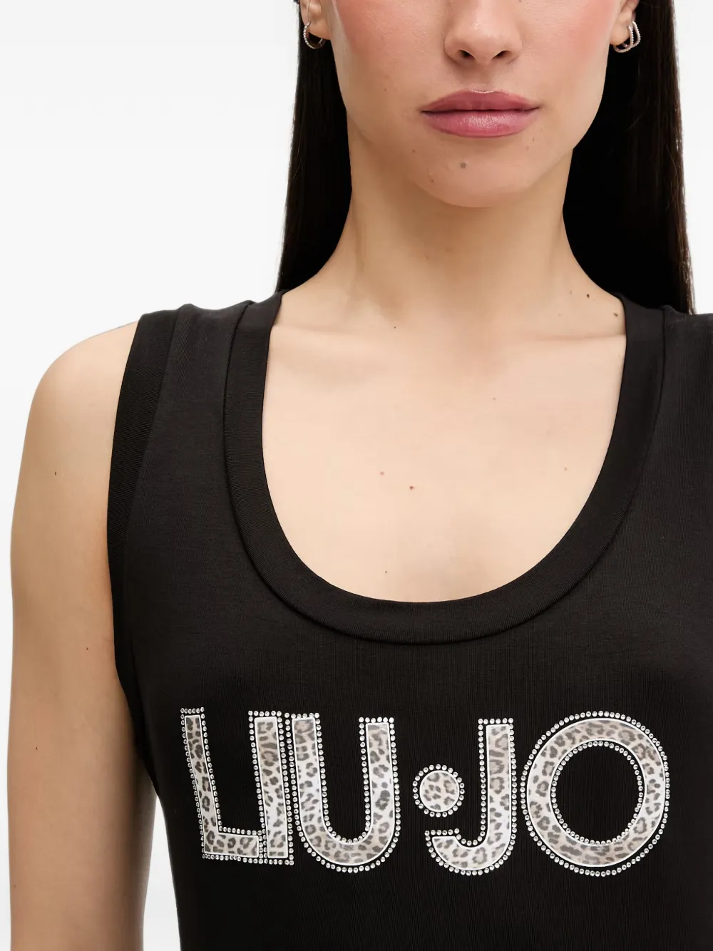 LIU JO Lange jurk met maxi-logo Zwart