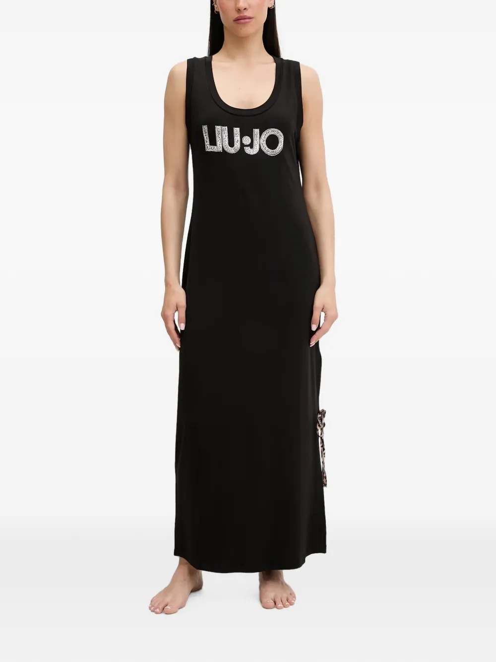 LIU JO Abito lungo con logo - Nero