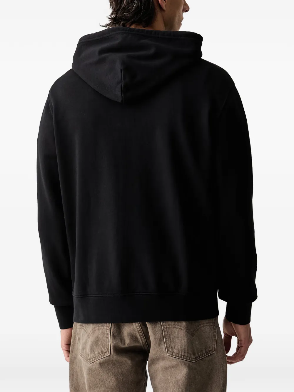 Levi's Original Housemark logo-patch cotton hoodie Zwart