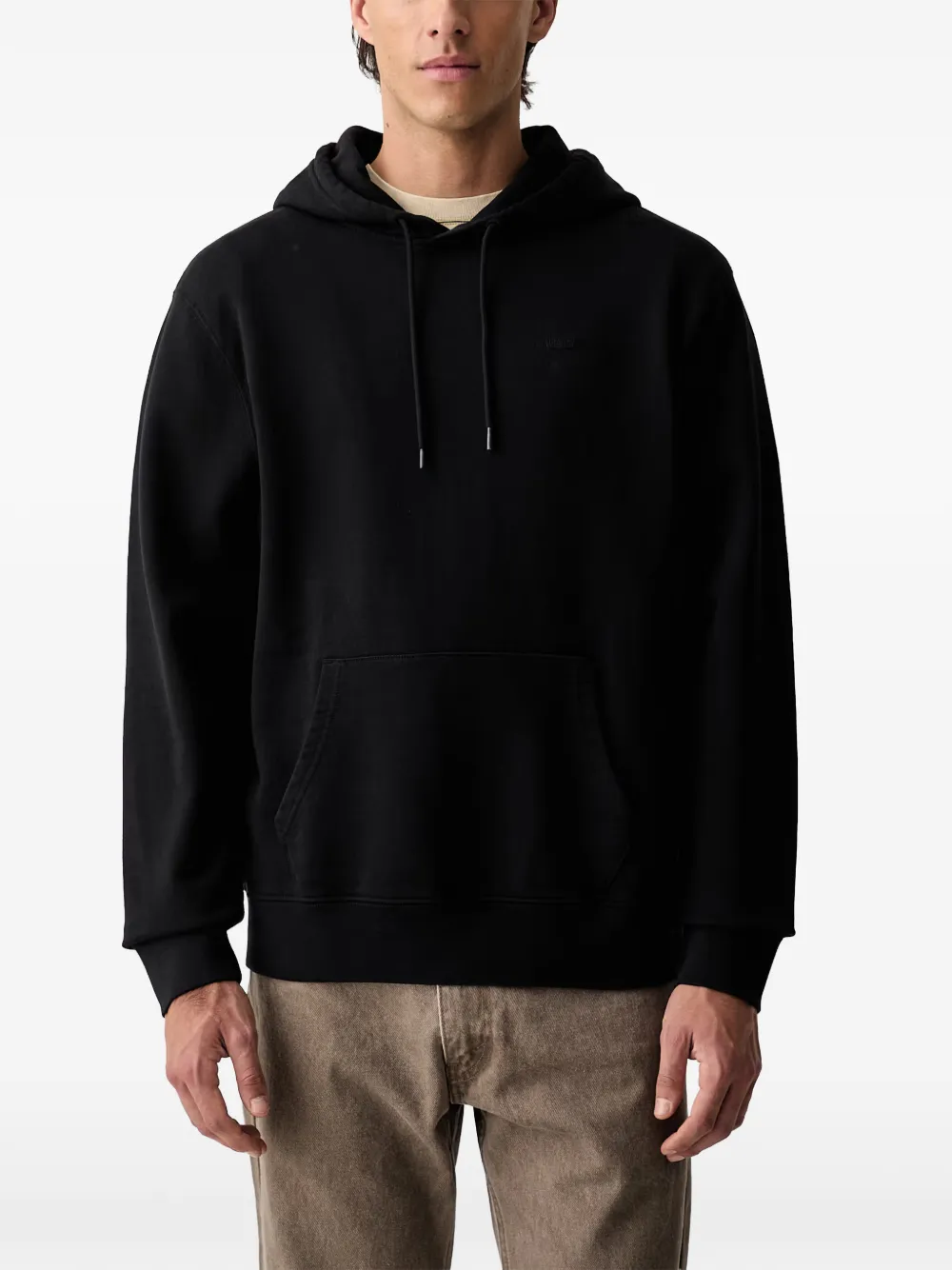 Levi's Original Housemark logo-patch cotton hoodie - Nero