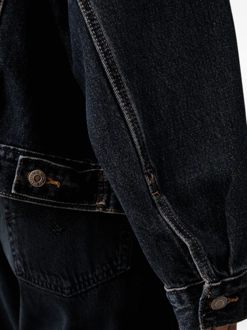 Levi's faded-effect denim jacket Zwart