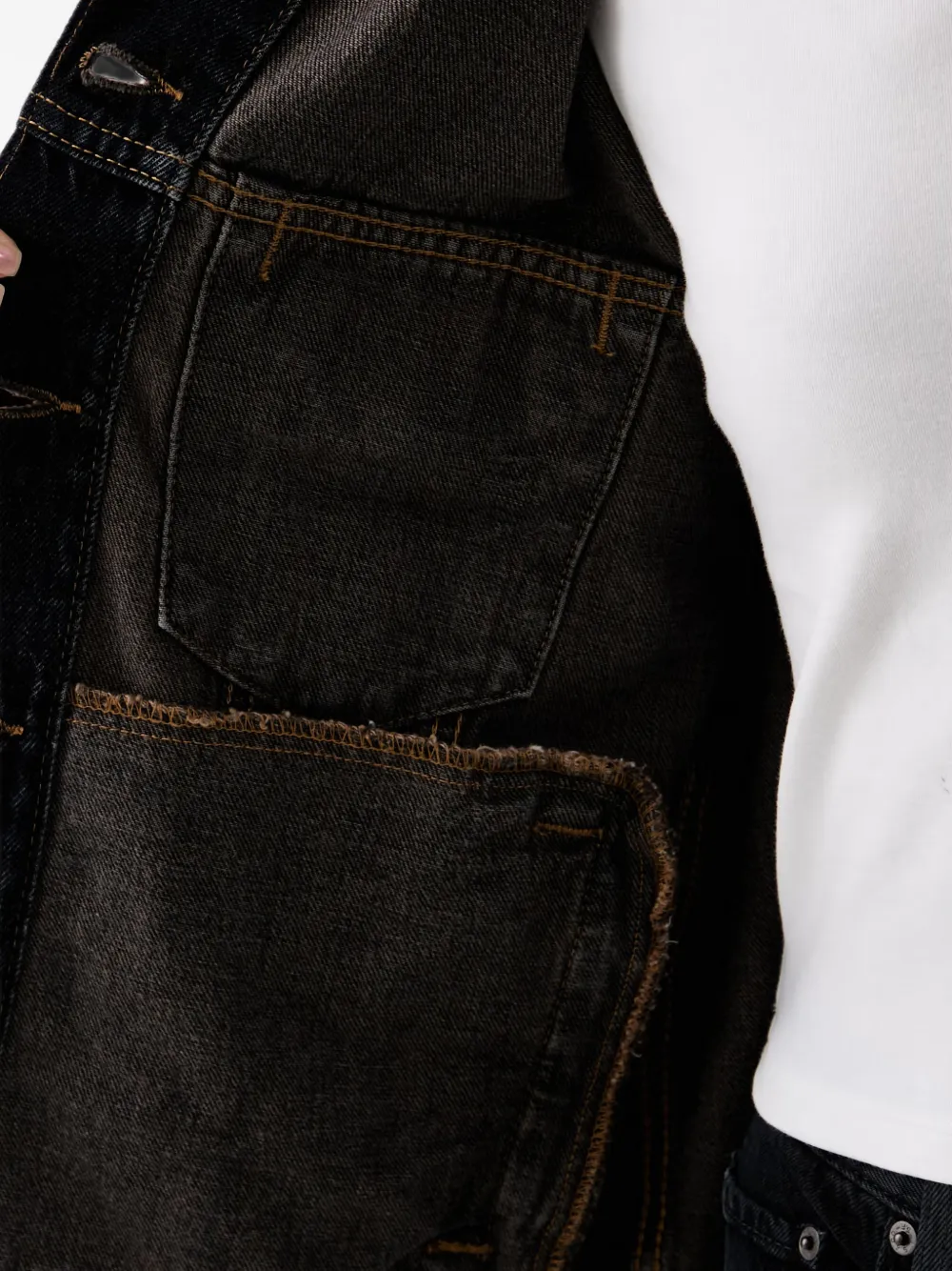 Levi's faded-effect denim jacket Zwart