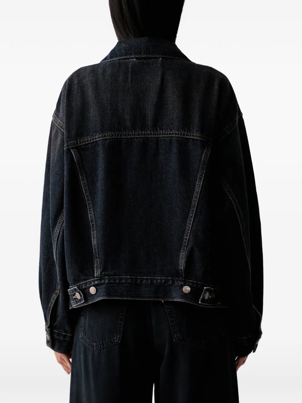 Levi's faded-effect denim jacket Zwart