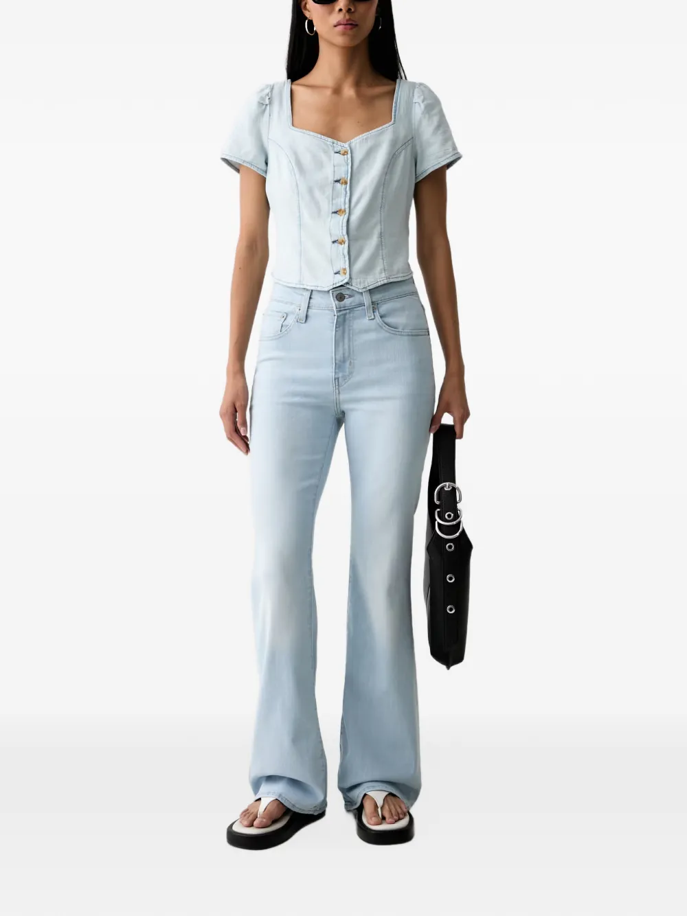 Levi's faded flared-leg jeans Blauw
