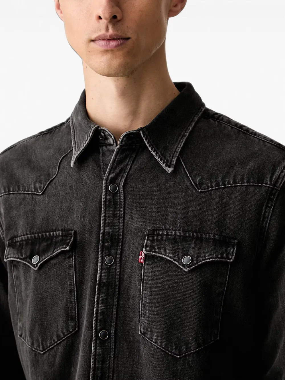 Levi's Barstow denim overhemd met western-schouderpas Zwart