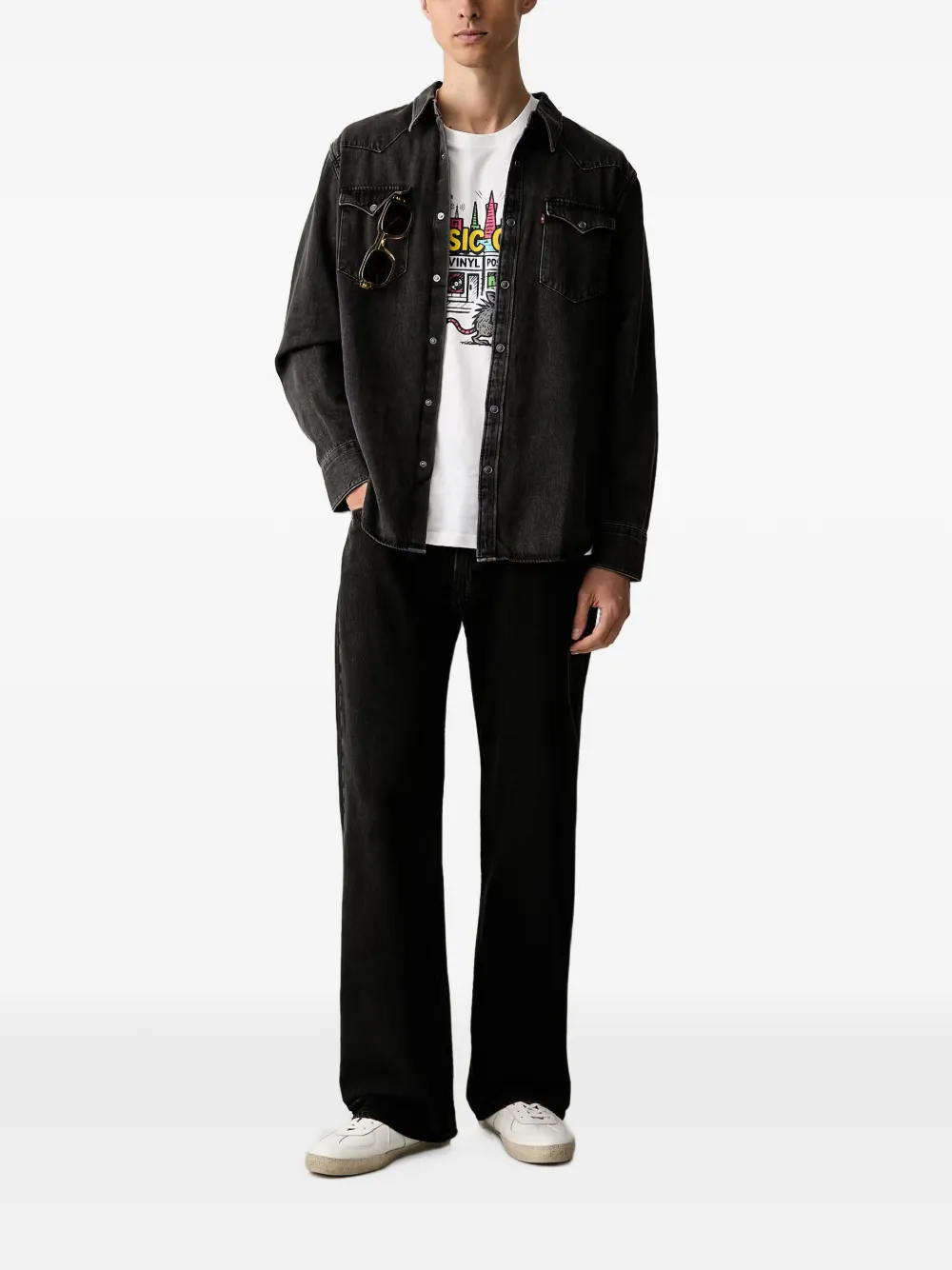 Levi's Barstow denim overhemd met western-schouderpas Zwart