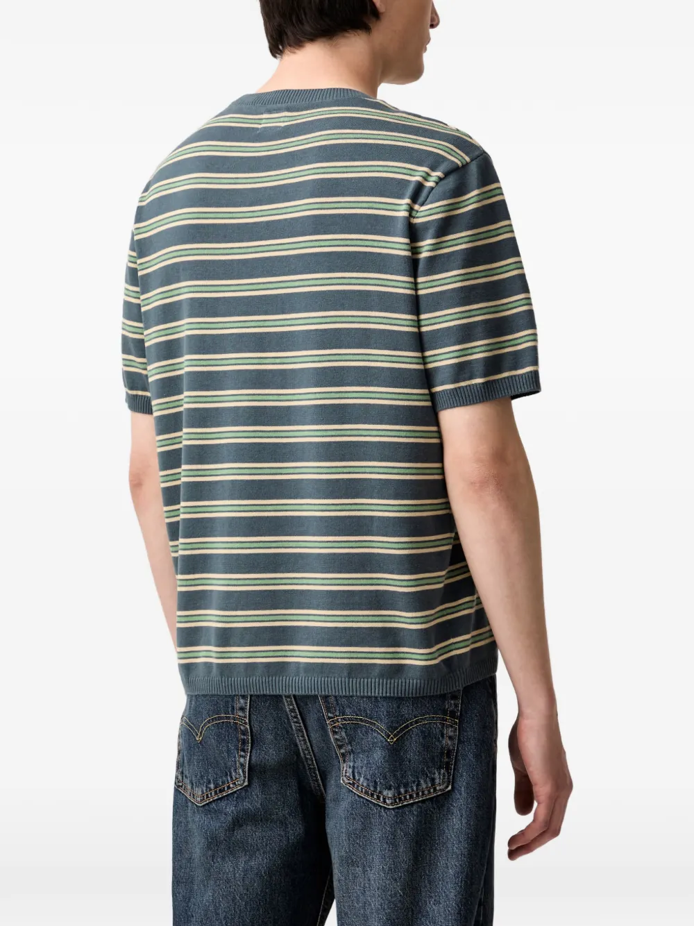 Levi's striped knitted T-shirt Blauw