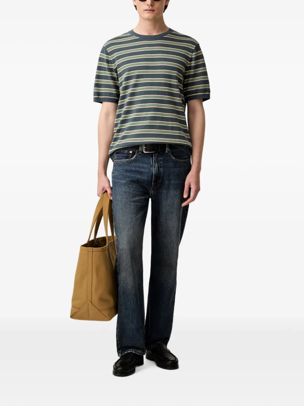 Levi's striped knitted T-shirt Blauw