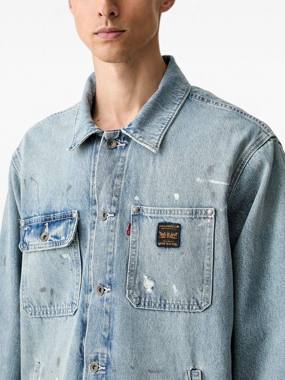 Levi's Sunrise gerafeld denim jack Blauw