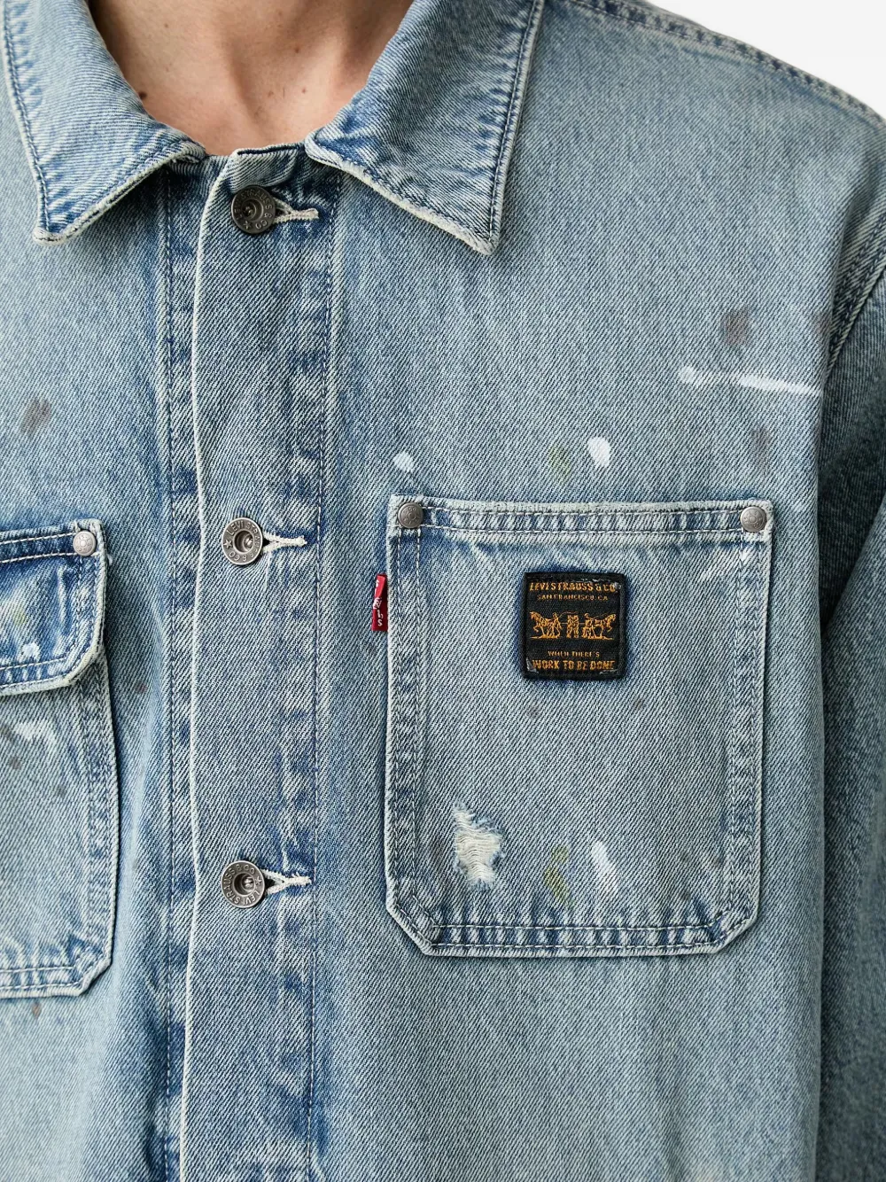 Levi's Sunrise gerafeld denim jack Blauw