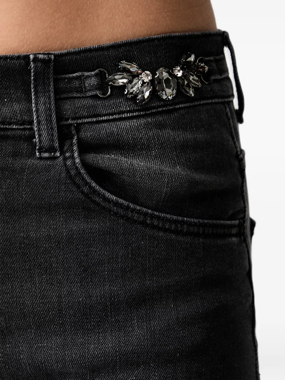 LIU JO Jeans verfraaid met kristallen Zwart