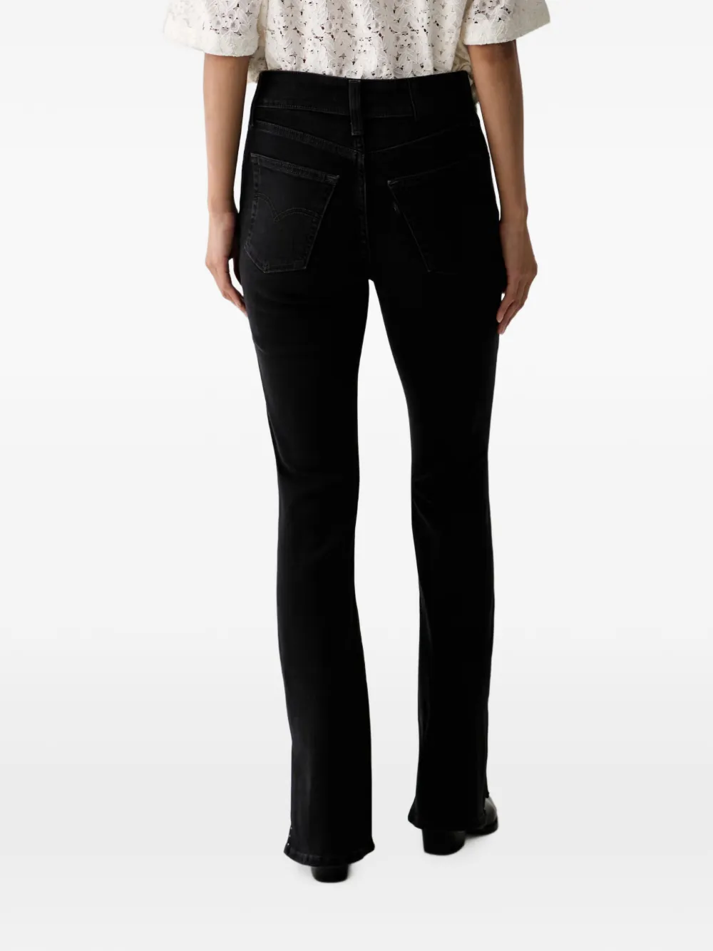 Levi's 725 stud-embellished slit-hem bootcut jeans Zwart
