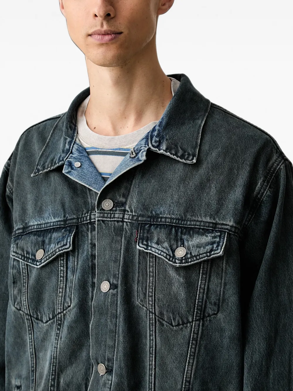 Levi's Relaxed Trucker denim jack met vervaagd effect Grijs