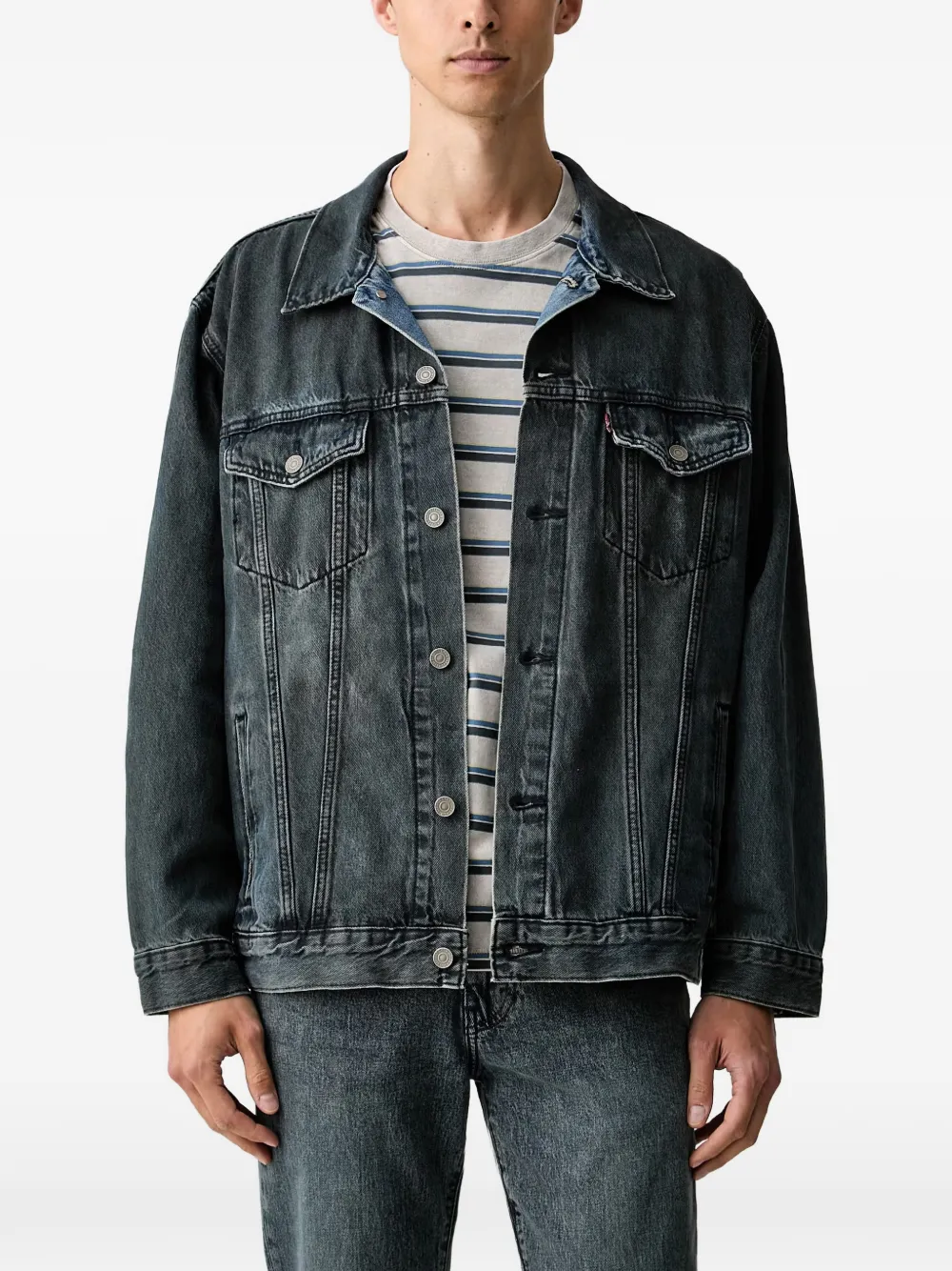 Levi's Relaxed Trucker faded denim jacket - Grigio