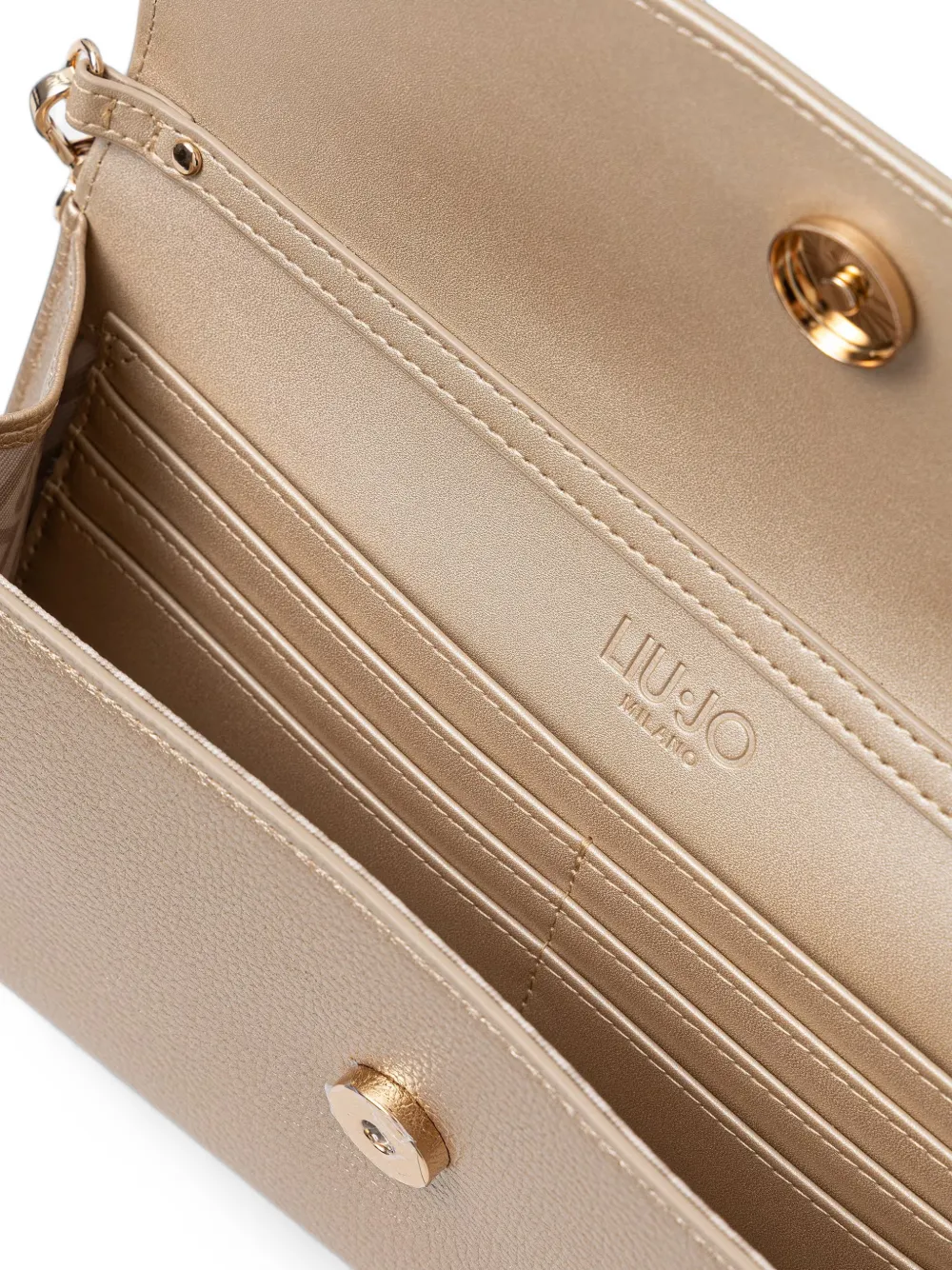 LIU JO Clutch met logoplakkaat en bewerkt effect Goud