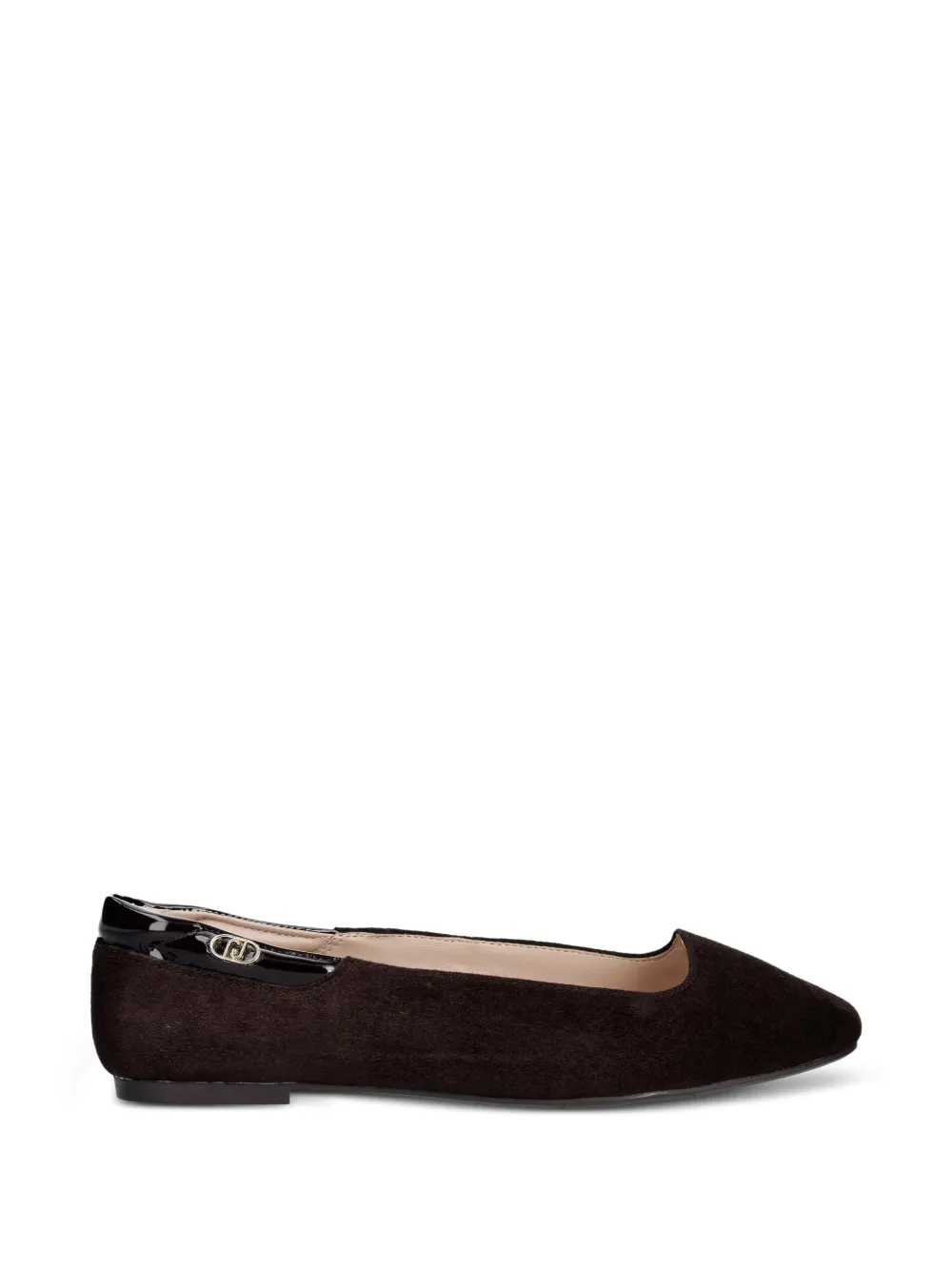 LIU JO logo-plaque almond-toe ballet flats - Marrone