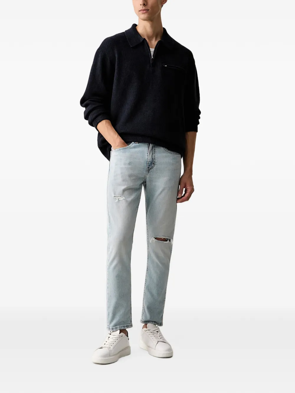 Levi's Boulder quarter-zip sweater Blauw