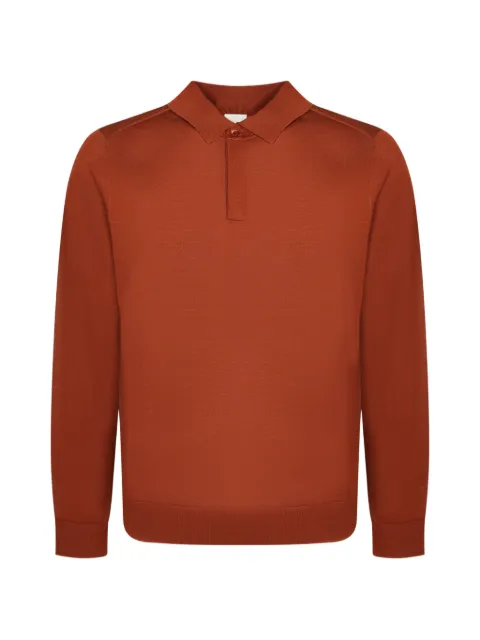 Paul Smith rust brown washable merino-wool polo shirt