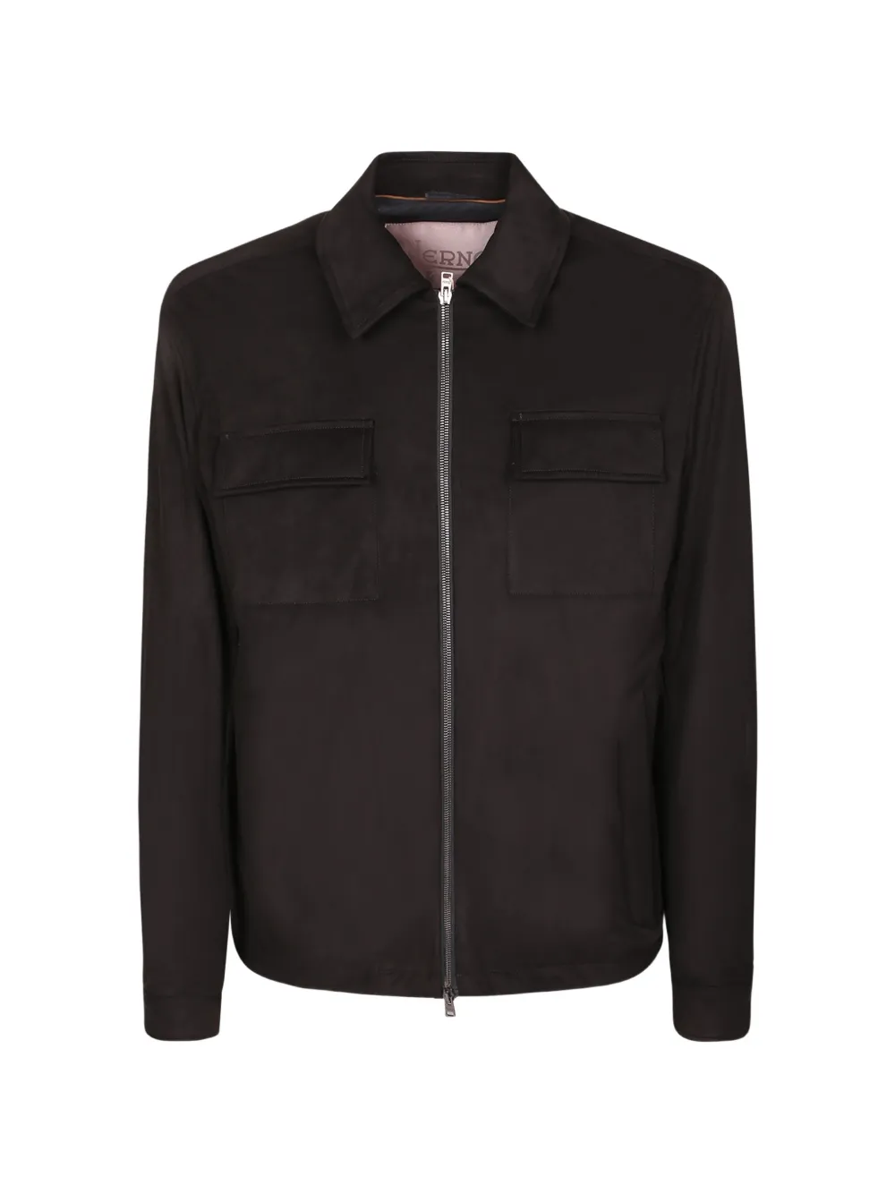 Herno zip-up chest-pocket overshirt - Nero