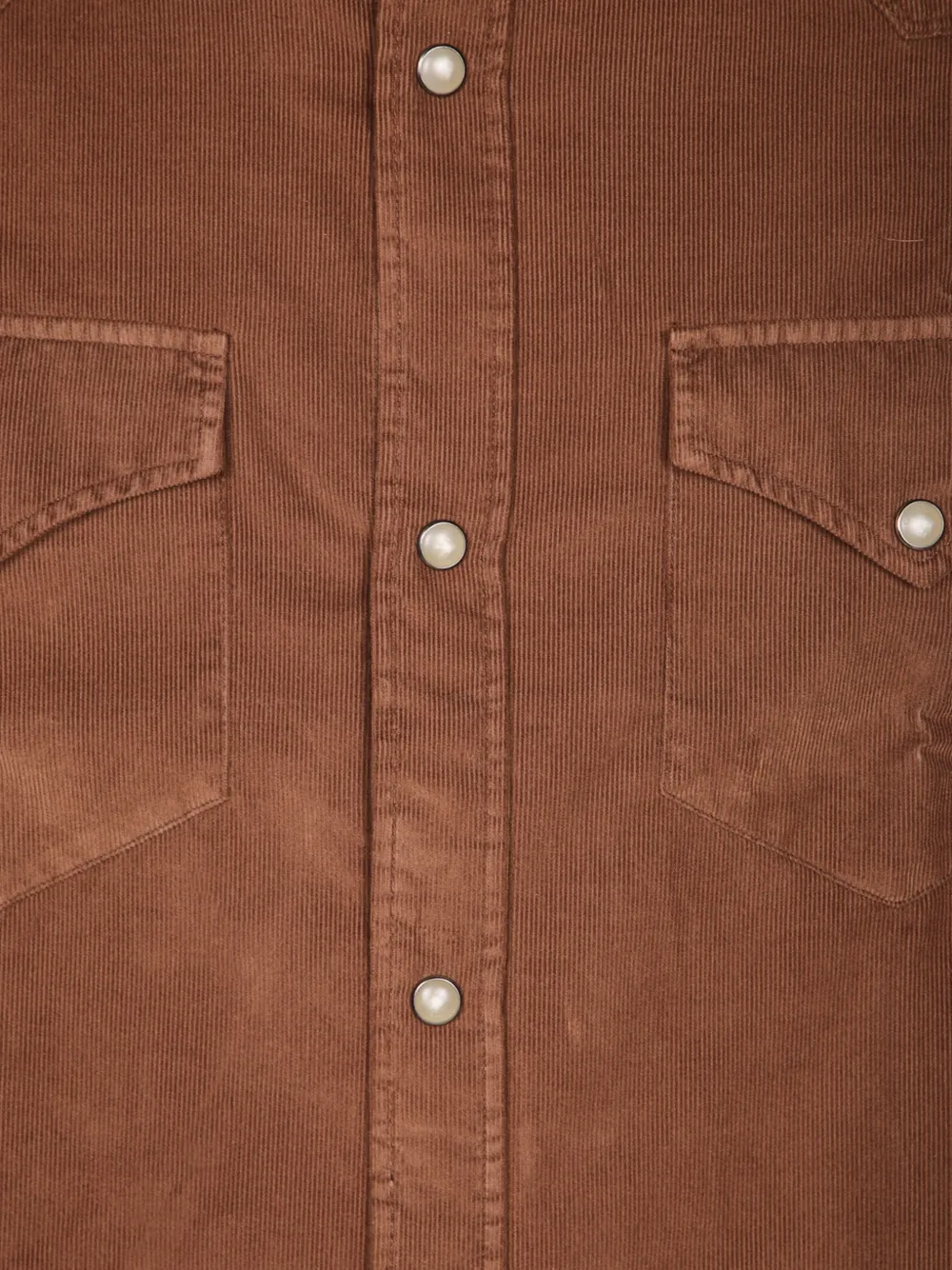 Canali Ribfluwelen overhemd Bruin