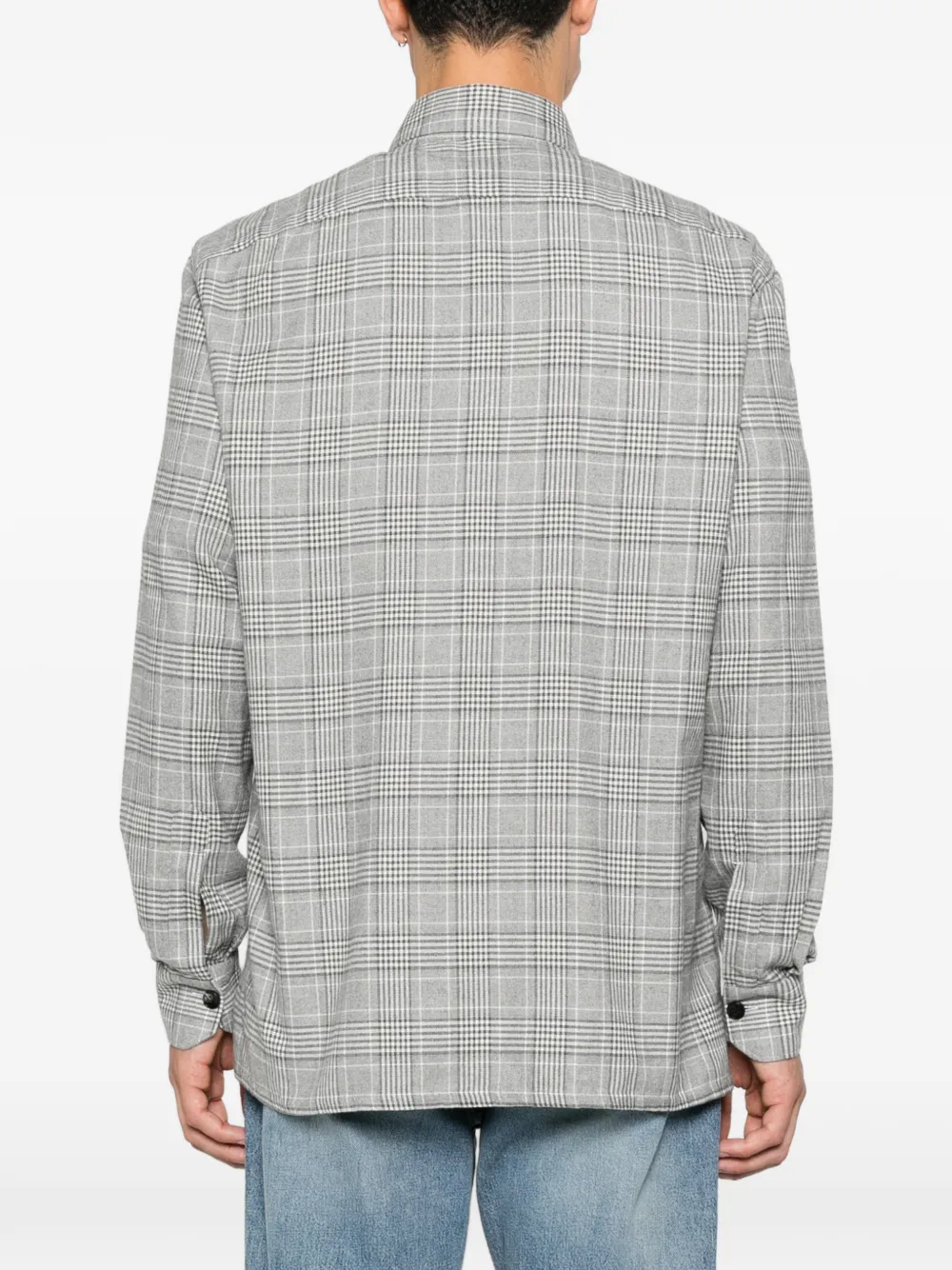Kiton Prince of Wales check shirt Grijs