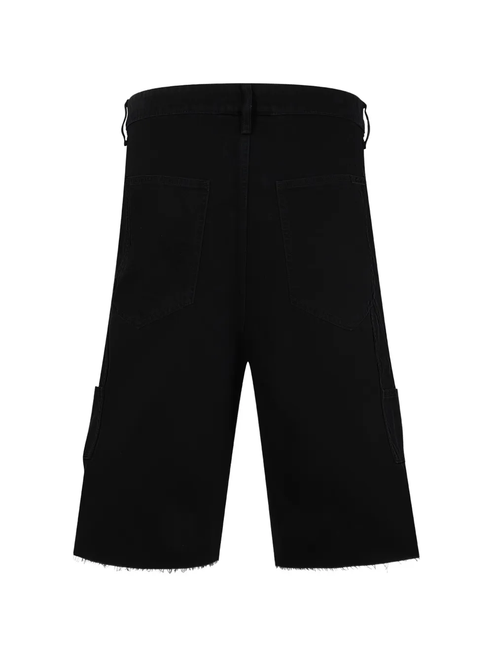 FEAR OF GOD ESSENTIALS raw-cut 5-pocket shorts Zwart