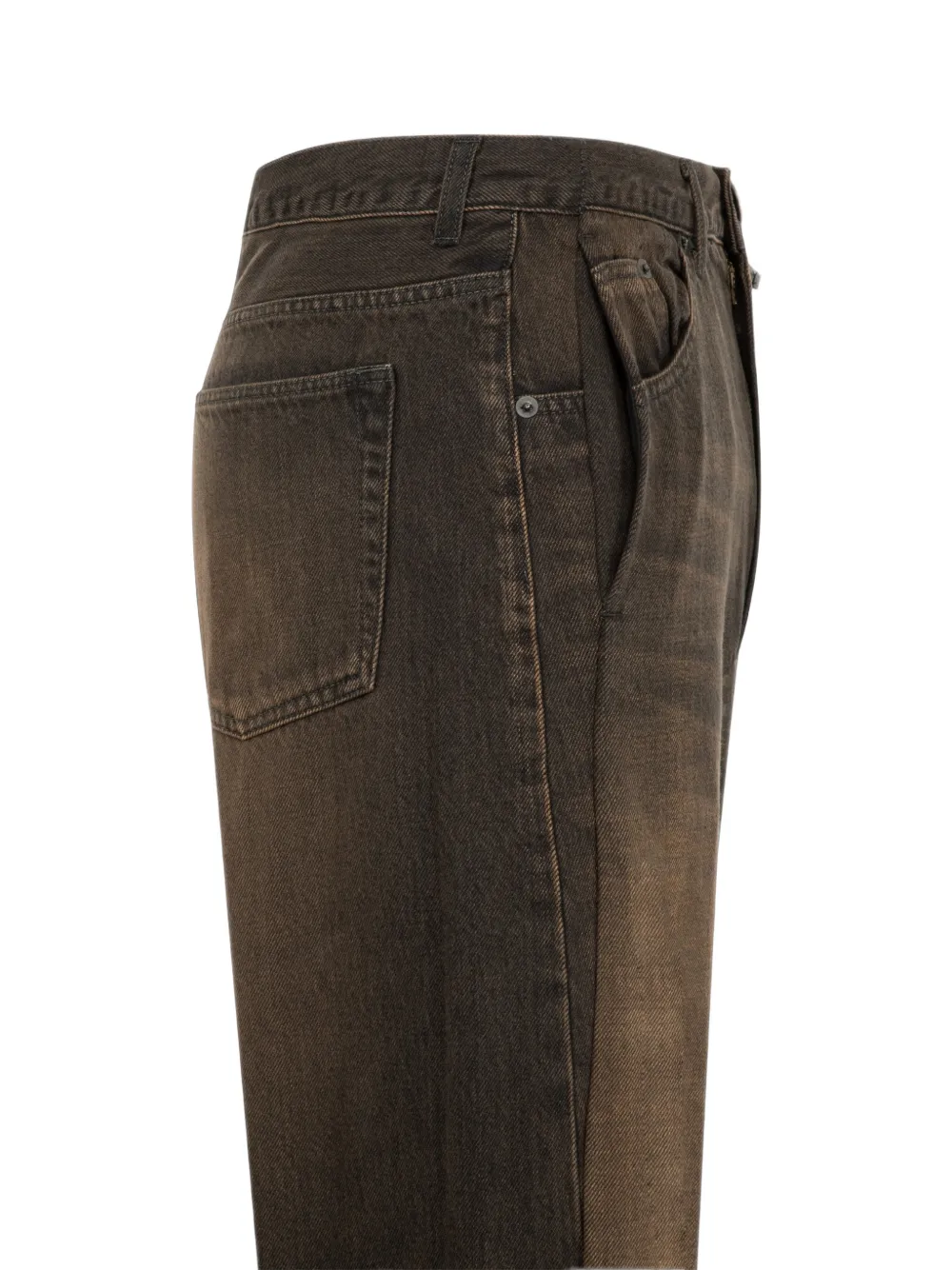 Maison MIHARA YASUHIRO Denim broek met omslag Zwart
