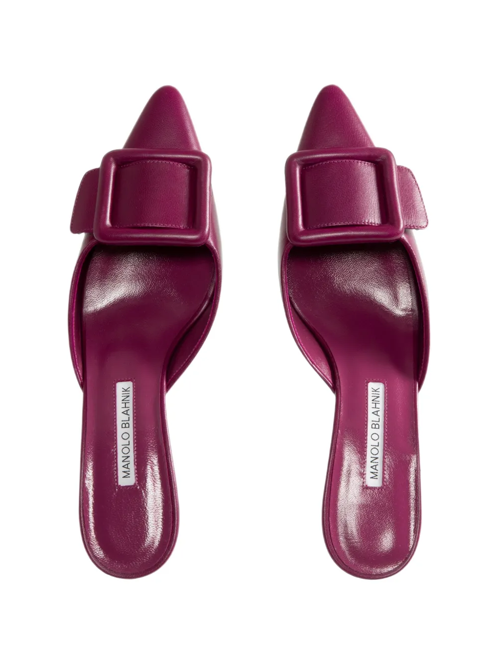 Manolo Blahnik Maysale buckle-detail mules Paars