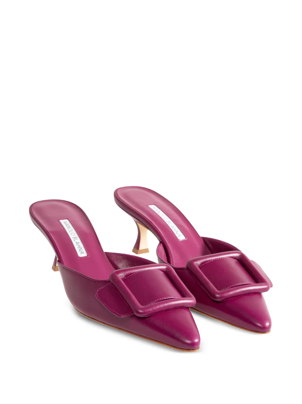 Manolo Blahnik Maysale buckle-detail mules Paars