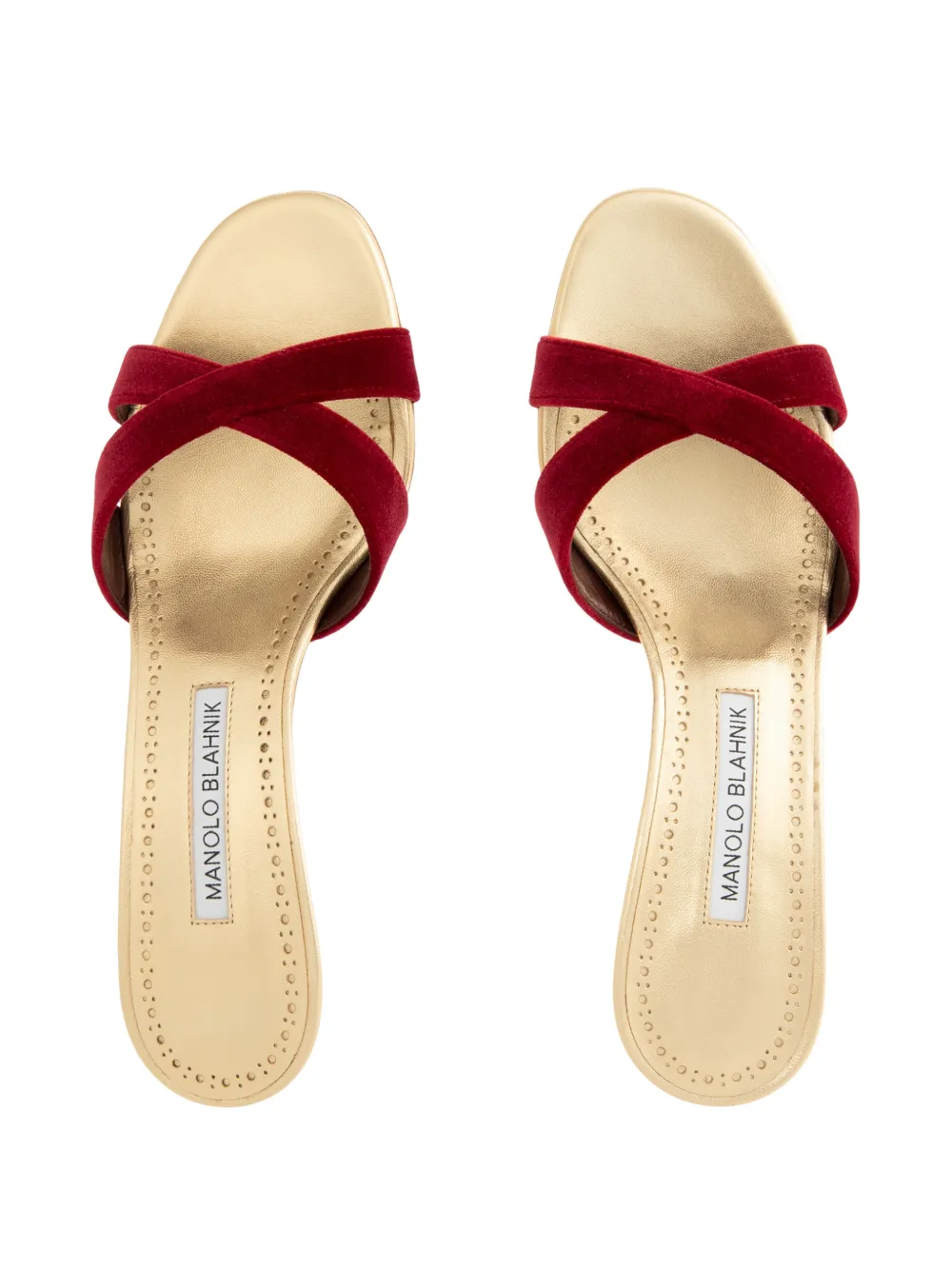Manolo Blahnik Callydramu crossover sandals Goud