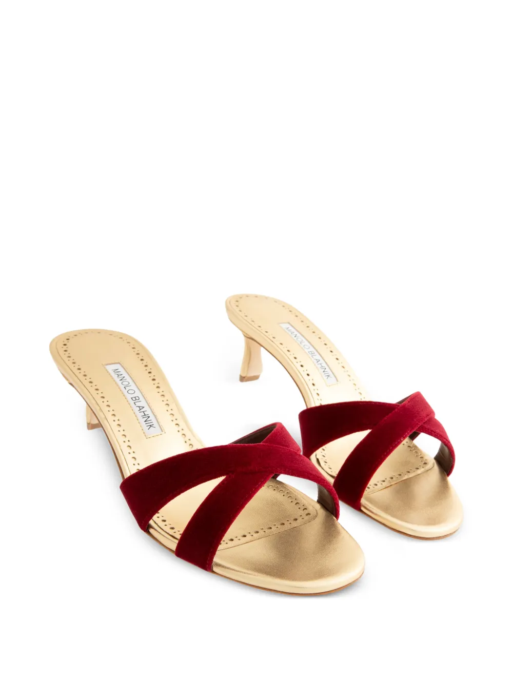 Manolo Blahnik Callydramu crossover sandals Goud