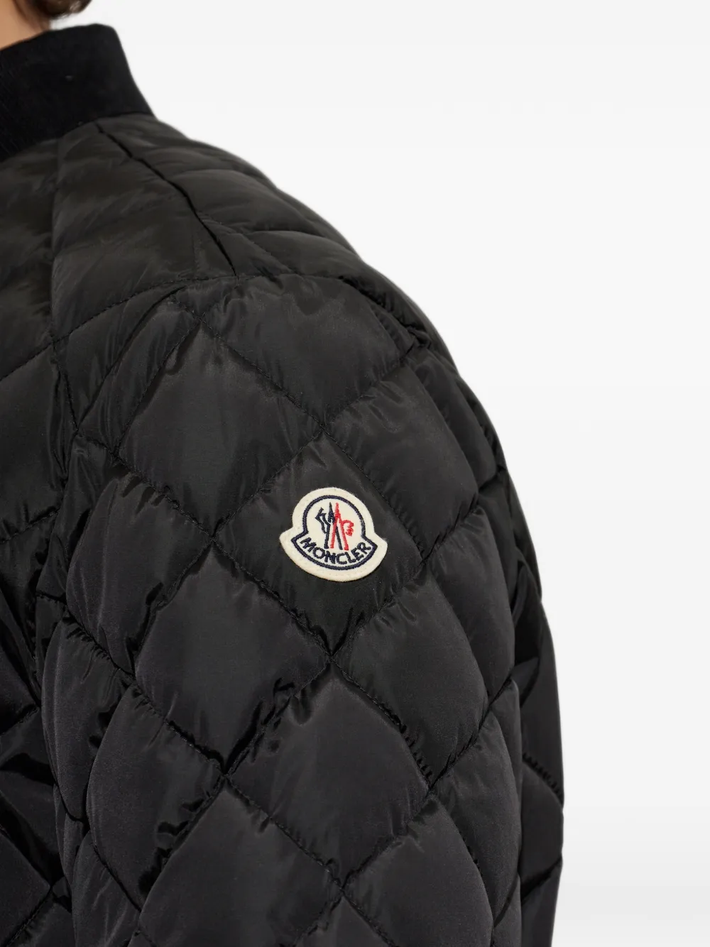 Moncler Eclal gewatteerd jack met diamant Zwart