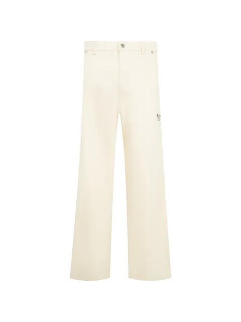 Moncler logo-plaque straight-leg trousers