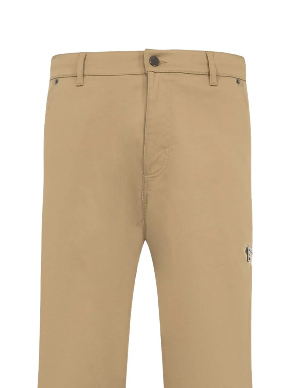 Moncler Straight broek met logopatch Beige