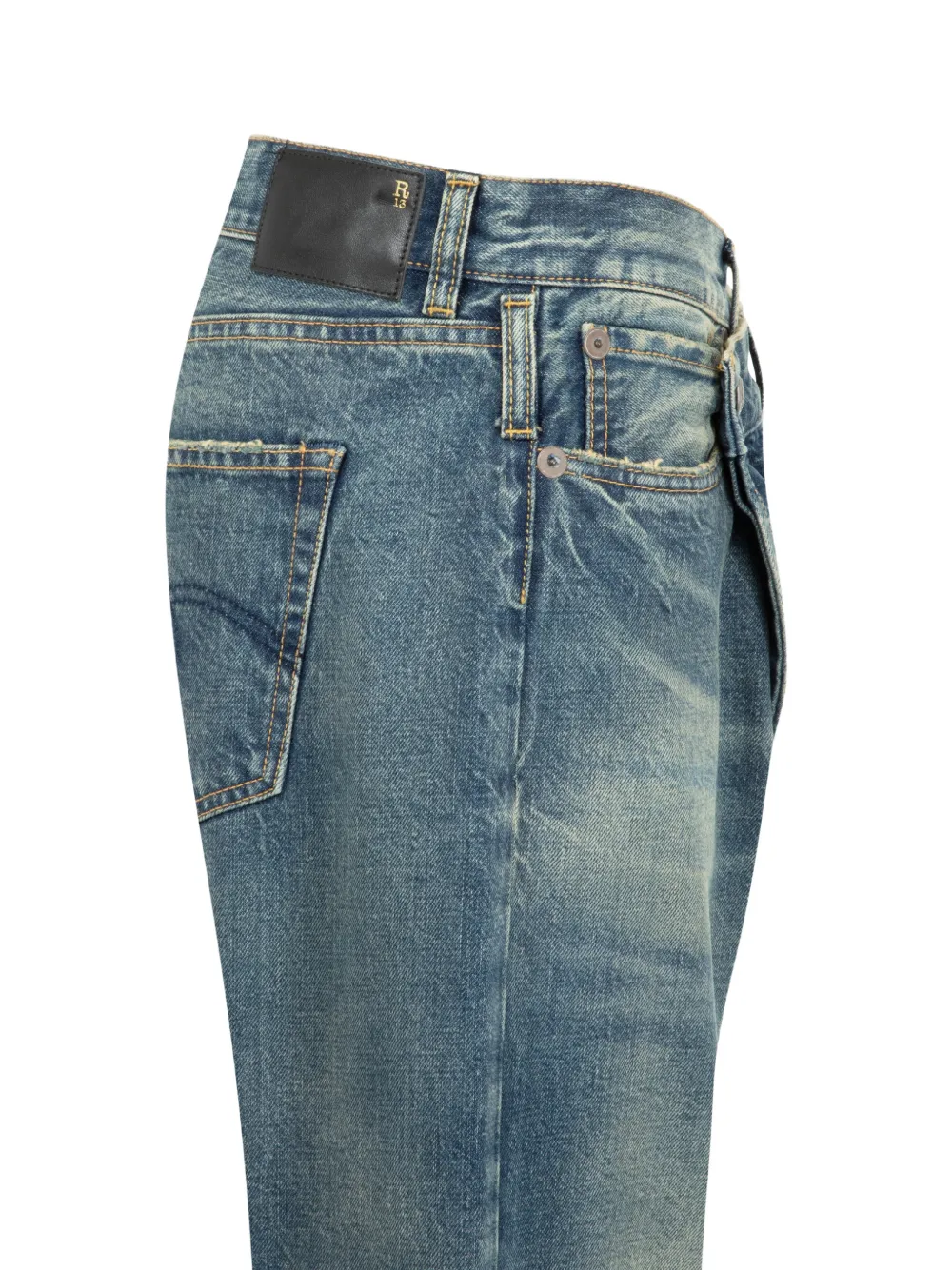R13 Straight jeans Blauw